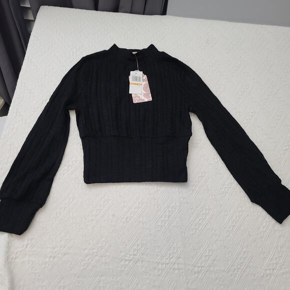 Band of the Free Raquel cable knit crop sweater size small Dark academia Office - Picture 4 of 9